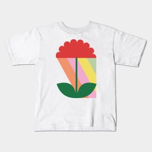 Rainbow flower positive nature adventure happy colorful camping good times enjoy life travelling Kids T-Shirt